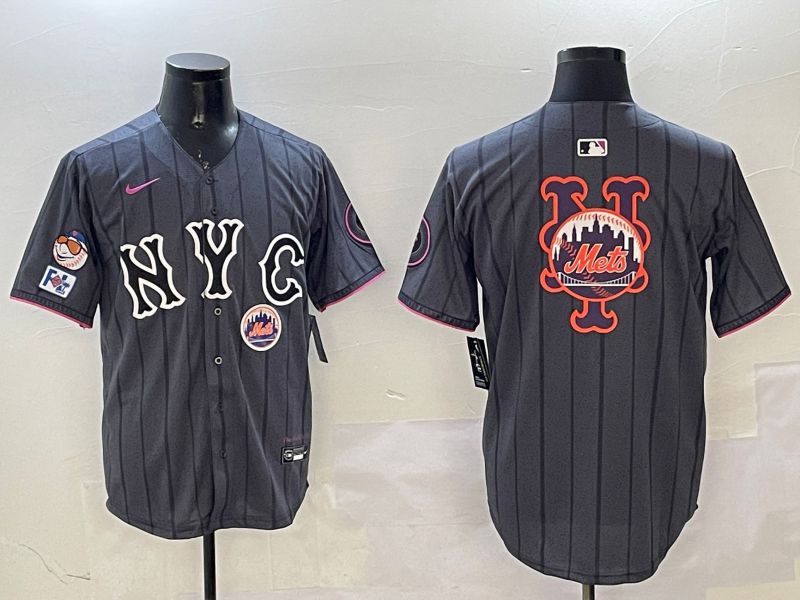 Men New York Mets Blank Black City Edition 2025 Nike MLB Jersey style 12->new york mets->MLB Jersey